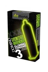 06187 Презервативы Domino Neon №3 светящиеся, зеленые, 3 шт
