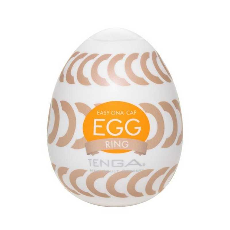 EGG-W06 Мастурбатор в форме яйца Tenga Wonder Ring, бело-коричневый